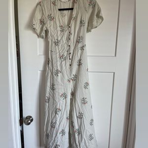 Short sleeved floral jumpsuit